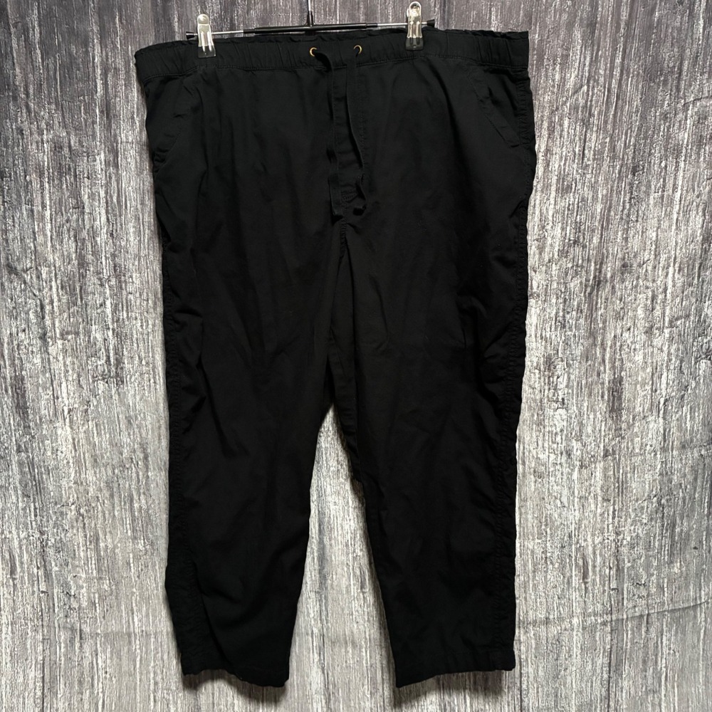 Sonoma Black Cotton Blend Casual Elastic Waist Crop Capri Pants Women Size PXXL